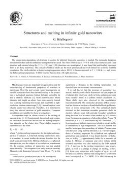 Structures and melting in infinite gold nanowires