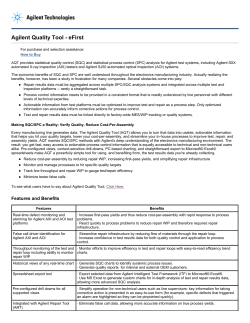 Agilent Quality Tool - eFirst