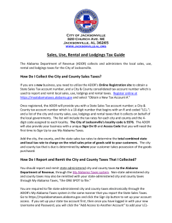 Sales, Use, Rental And Lodgings Tax Guide