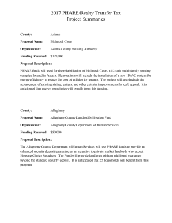 2017 PHARE/Realty Transfer Tax Project Summaries