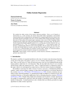 Online Isotonic Regression - JMLR Workshop and Conference