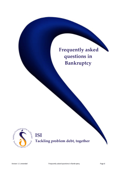 Frequently Asked Questions in Bankruptcy