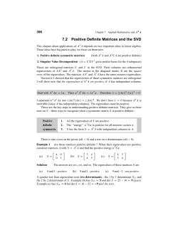 7.2 Positive Definite Matrices and the SVD