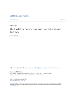The Collateral Source Rule and Loss Allocation in Tort Law