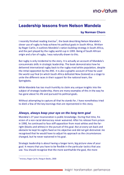 Leadership lessons from Nelson Mandela