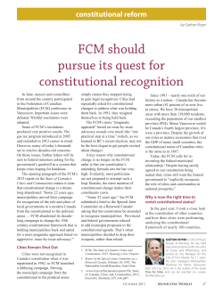 FCM should pursue its quest for constitutional recognition