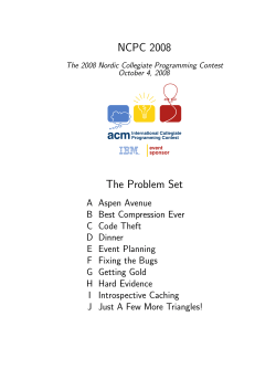 NCPC 2008 The Problem Set