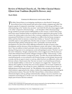 Review of Michael Church, ed., The Other Classical Musics: Fifteen