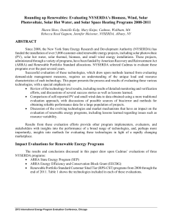 Rounding up Renewables: Evaluating NYSERDA`s Biomass, Wind