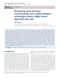 Evaluating testis function non-invasively: how