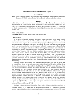 1 Slant Ruled Surfaces in the Euclidean 3-space