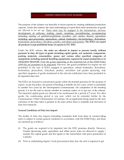 export oriented unit scheme