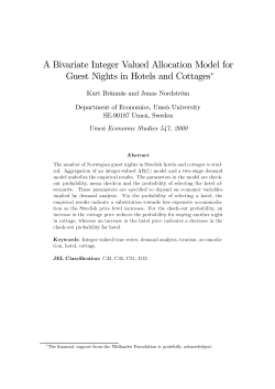 A Bivariate Integer Valued Allocation Model for Guest Nights in