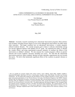 Forthcoming, Journal of Public Economics USING EXPERIMENTAL