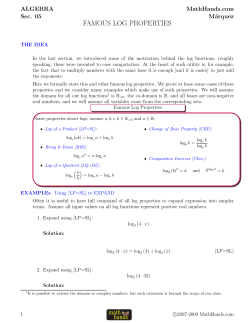 famous log properties