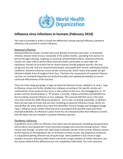 Influenza virus infections in humans (February 2014)