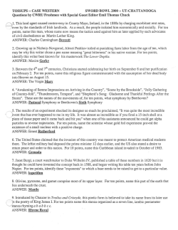 Case Western - Collegiate Quiz Bowl Packet
