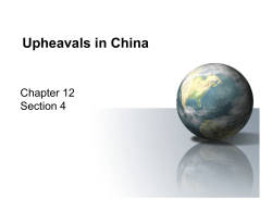 Upheavals in China