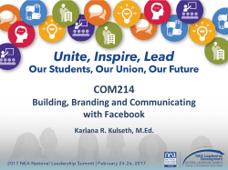 Building, Branding, and Communicating with Facebook