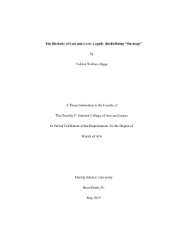 The Rhetoric of Law and Love: Legally (Re)Defining &ldquo;Marriage&rdquo; by