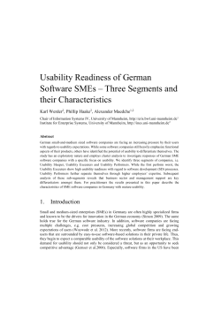 Usability Readiness of German Software SMEs – Three Segments