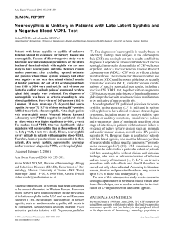 Neurosyphilis is Unlikely in Patients with Late Latent Syphilis and a