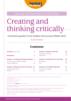 Creating and thinking critically - Practical Pre