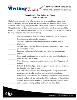 Exercise #3: Outlining an Essay