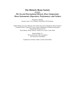 Brass Instruments, Repertoire, Performance, and Culture
