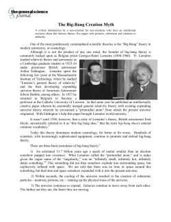 The Big-Bang Creation Myth - The General Science Journal