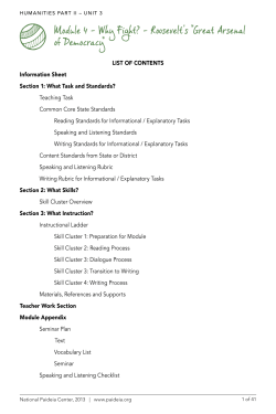 Module 4 - Why Fight? - Roosevelt`s &ldquo;Great Arsenal of Democracy&rdquo;