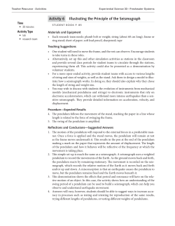 Activity 6 Illustrating the Principle of the Seismograph