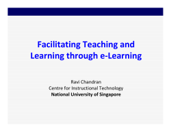 Facilitating Teaching and Learning through e-Learning