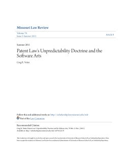 Patent Law`s Unpredictability Doctrine and the Software Arts