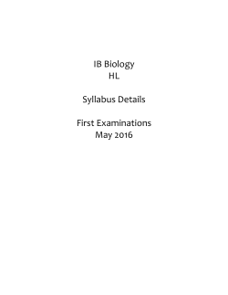 IB Biology HL Syllabus Details First Examinations May