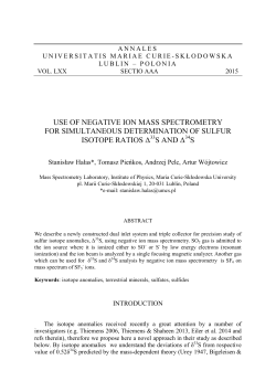 USE OF NEGATIVE ION MASS SPECTROMETRY FOR