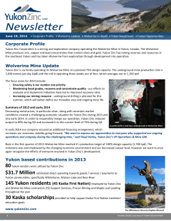 Newsletter - Yukon Zinc Corporation