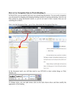 How to Use Navigation Pane in Word (Heading 1)