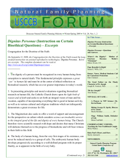 Dignitas Personae - United States Conference of Catholic Bishops