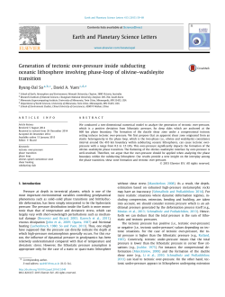Generation of tectonic over-pressure inside