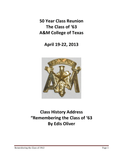 The History of the Class of 1963 - The Association of Former Students