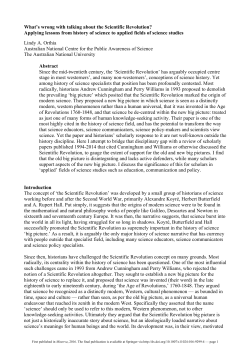 Orthia 2016 What`s wrong with talking about the Scientific Revolution