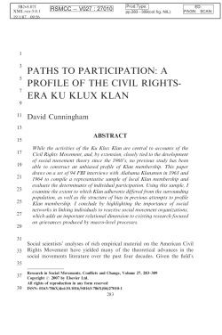 Paths to Participation: A Profile of the Civil Rights