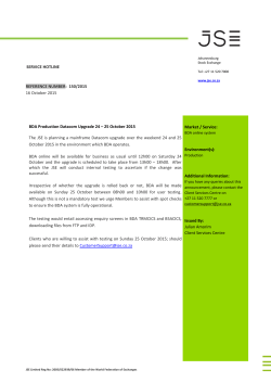 SERVICE HOTLINE REFERENCE NUMBER: 150/2015 16 October
