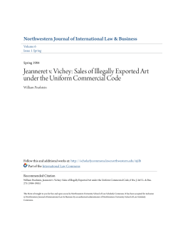 Jeanneret v. Vichey: Sales of Illegally Exported Art under the