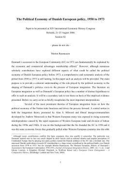 The Political Economy of Danish European policy, 1950 to 1973