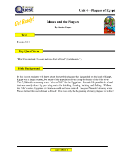 Unit 4&mdash;Plagues of Egypt Moses and the Plagues