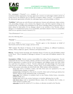 University-Funded Travel: Individual Release and Acknowledgement