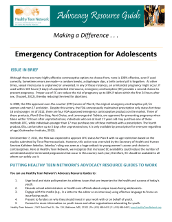 Emergency Contraception for Adolescents