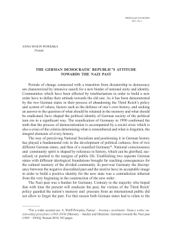 THE GERMAN DEMOCRATIC REPUBLIC`S ATTITUDE TOWARDS